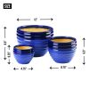 Blue Duo Tone Planter Trio Set - Stylish Indoor/Outdoor Plant Pots