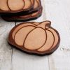 Set of Four Wood Burned Pumpkin Coasters