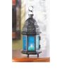 Stunning Blue Glass Candle Lantern - Perfect for Home Decor and Outdoor Events