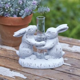 Adorable Bunny Tabletop Rain Gauge - Perfect for Garden or Patio Decor