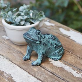 Handcrafted Cast Iron Frog Figurine - Decorative Garden Statue and Home Decor Accent