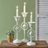 Set of Three Evelyn Taper Candle Holders - Elegant Home Decor Accessories for Dining Table or Mantel