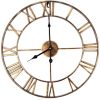 Decorative 18.5-inch Roman Numerals Silent Non-Ticking Wall Clock in Gold