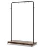 Industrial Style Heavy Duty Metal Pipe Clothes Garment Rack with Bottom Shelf