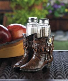 Western Cowboy Boots Salt and Pepper Shaker Set - Best Rustic Kitchen Decor