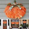 1pc Halloween Thanksgiving Pumpkin Cloth Flower Wreath Courtyard Decoration Wreath Harvest Festival Wreath