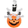 HOMCOM 6' Halloween Inflatables Outdoor Decorations Jack-O-Lantern Pumpkin and Ghosts , Blow Up LED Yard Decor for Garden, Lawn, Party, Holiday