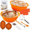 63Pcs Silicone Banneton Bread Proofing Baskets, 9 Inch Round & 10 Inch Oval Foldable Sourdough Baking Basket