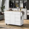 Store Kitchen Cart with Rubber Wood Countertop