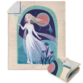 Disney Frozen Into The Unknown Silk Touch Sherpa Throw Blanket 50X60 Inches