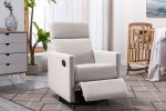 Modern Upholstered Rocker Nursery Chair Plush Seating Glider Swivel Recliner Chair, Tan