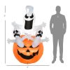 HOMCOM 6' Halloween Inflatables Outdoor Decorations Jack-O-Lantern Pumpkin and Ghosts , Blow Up LED Yard Decor for Garden, Lawn, Party, Holiday