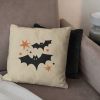 Two Bats Throw Pillow 18X18 Inches