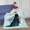 Disney Frozen Queen Of Arendelle Silk Touch Sherpa Throw Blanket 50X60 Inches