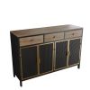 48" Wide 4 Doors Modern Sideboard with 3 Top Drawers, Freestanding Sideboard Storage Cabinet Entryway Floor Cabinet for Living Room Office Bedroom