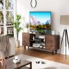 TV Stand for 55 Inch TV, Entertainment Center with Storage Cabinets, Soft Hinge Door with Handle, Media Console Table for Living Room Bedroom