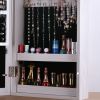 Free shipping Jewelry Organizer Wall/Door Mounted Lockable Jewelry Cabinet with Mirror Space Saving Jewelry Storage Cabinet