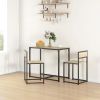 HOMCOM 3-Piece Industrial Dining Table Set for 2, Kitchen Table and Chairs, Dining Room Sets for Small Spaces, Oak