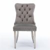 Furniture, Collection Modern, High-end Tufted Solid Wood Contemporary Velvet Upholstered Dining Chair with Chrome Stainless Steel Plating Legs