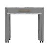 Light Gray Counter Height Table w NESTED TABLE Dining Room Furniture Faux Marble Top Table