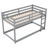 Floor Bunk Bed with Ladder , Gray