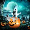 HOMCOM 6' Halloween Inflatables Outdoor Decorations Jack-O-Lantern Pumpkin and Ghosts , Blow Up LED Yard Decor for Garden, Lawn, Party, Holiday