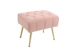 Modern Accent Chair with Ottoman, Comfy Armchair for Living Room, Bedroom, Apartment, Office (Pink)