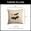 Two Bats Throw Pillow 18X18 Inches