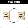 Two Bats Throw Pillow 18X18 Inches