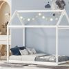 Twin Size Wooden House Bed, White