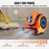 VEVOR Floor Blower, 1/4 HP, 1000 CFM Air Mover for Drying and Cooling, Portable Carpet Dryer Fan with 4 Blowing Angles and Time Function