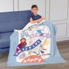 Disney Frozen Strong Positive Happy Silk Touch Sherpa Throw Blanket 50X60 Inches