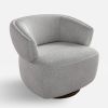 wivel Barrel Chair, Fully Assembled Accent Lounge Sofa with 360-Degree Base, Oversized Upholstered Reading Chair-Gray