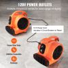 VEVOR Floor Blower, 1/4 HP, 1000 CFM Air Mover for Drying and Cooling, Portable Carpet Dryer Fan with 4 Blowing Angles and Time Function