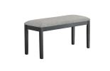 Faux Marble Dining Rectangular Table with Bench, Kitchen Table with Bench for Small Space, 6 Person Wood Dining Table, White +Dark Espresso + Gray