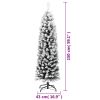 Slim Artificial Christmas Tree with Flocked Snow Green 5 ft PVC