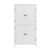 Elegant Bathroom Floor Storage Cabinet, Bathroom Storage Unit, Freestanding Cabinet with 4 Doors, Adjustable Shelves, Adaptable Shelves, White