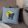 Eerie Cat Throw Pillow 18X18 Inches