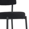 Set of 2 modern teddy fabric upholstered bar stools - Metal base high stool - Suitable for kitchen