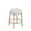 24" Tall, Round Bar Stools, Set of 2 - Contemporary upholstered dining stools for kitchens