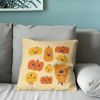 Funky Pumpkin Friends Throw Pillow 18X18 Inches