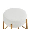 24" Tall, Round Bar Stools, Set of 2 - Contemporary upholstered dining stools for kitchens