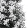 Slim Artificial Christmas Tree with Flocked Snow Green 5 ft PVC