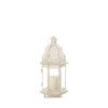 Rustic Small White Lantern with Distressed Finish