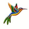 1pc/4pcs, Metal Hummingbird Wall Art Decor, Metal Colorful Birds 3D Outdoor Sculpture, Iron Outdoor Hanging Decor Ornaments