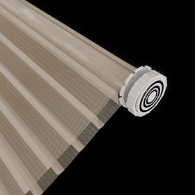 WELLSOURCE No Drill 2"Shangri-la Shades Tension Inside Mount Expansion Window Blind,Custom Size (Color: Beige, size: Custom Size)