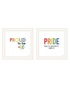 Trendy Decor 4U "Pride & Proud of Yourself and Others!" Framed Wall Art for Living Room, Wall Art Print for Home Decor (Color: as Pic)