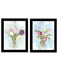 Trendy Decor 4U "Flowers from the Farm" Framed Wall Art for Living Room, Wall Art Print for Home Decor, Bedroom Wall Art by Jennifer Holden (Color: as Pic)