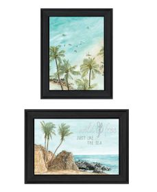 Trendy Decor 4U "Wild and Free" In the Ocean Breeze! Framed Wall Art for Living Room, Wall Art Print for Home Decor, Bedroom Wall Art by Cindy Jacobs (Color: as Pic)