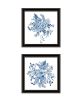 Trendy Decor 4U "Delph Designs of Blue and White Florals" Framed Wall Art for Living Room, Wall Art Print for Home Decor